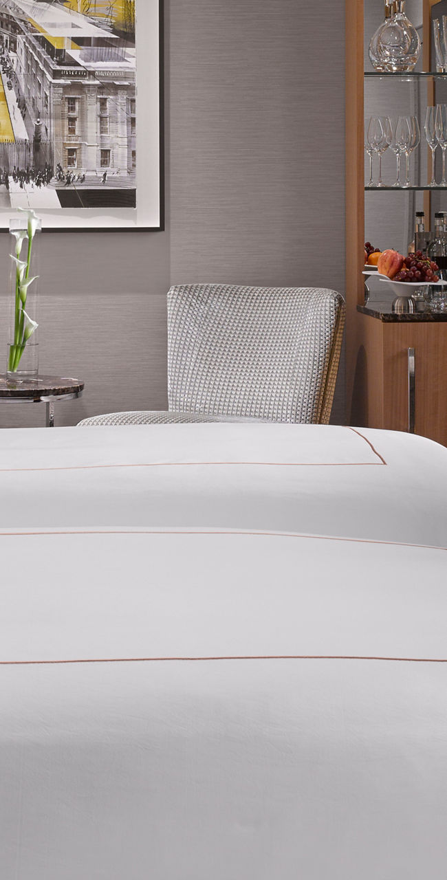 Modern hotel room with twin beds