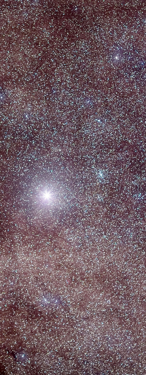 Starry night sky with bright celestial objects