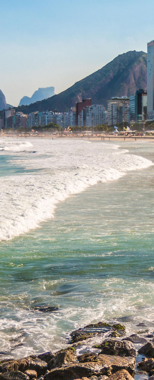 Scenic view of Copacabana beach and skyline