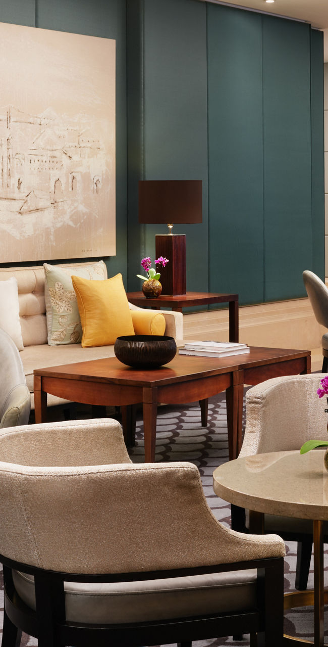 Elegant hotel lounge with modern decor