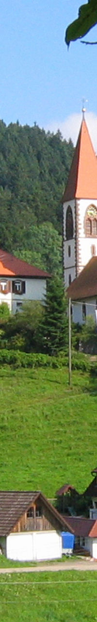 Scenic rural village with church spire