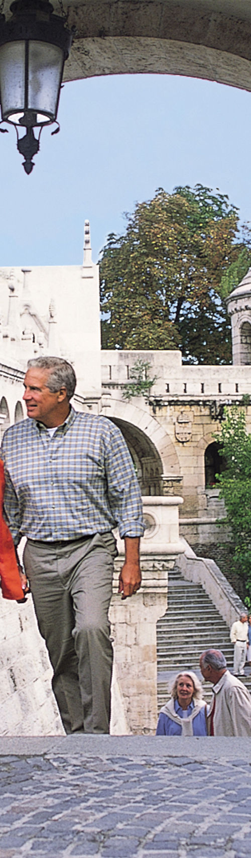 Couple exploring historic Fisherman's Bastion