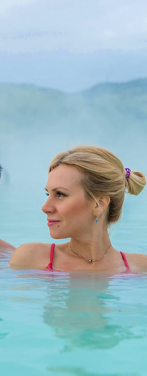 Couple Relaxing in Geothermal Lagoon