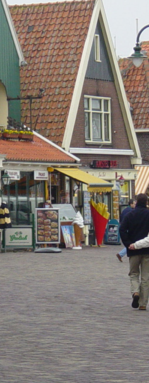 Charming European street with colorful shops