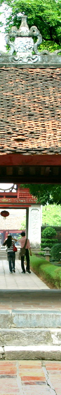 Ancient temple gate with lush greenery