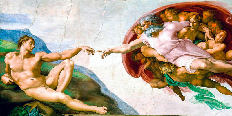 Michelangelo's Creation of Adam fresco artwork