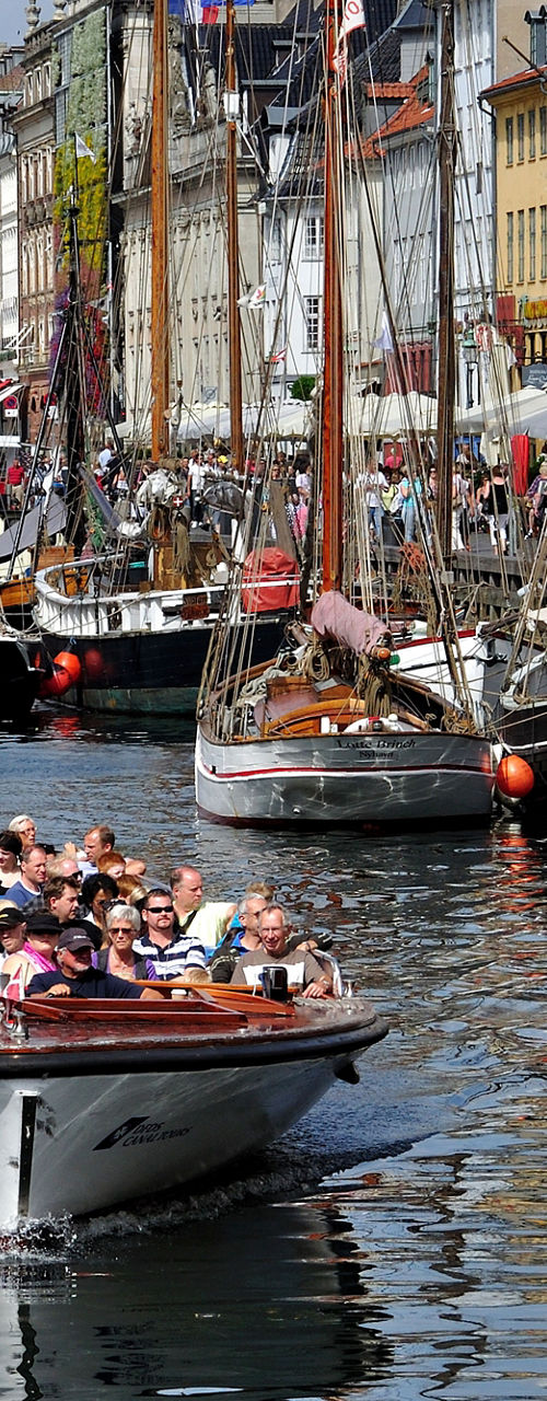 Tourist boat in Nyhavn canal, Copenhagen