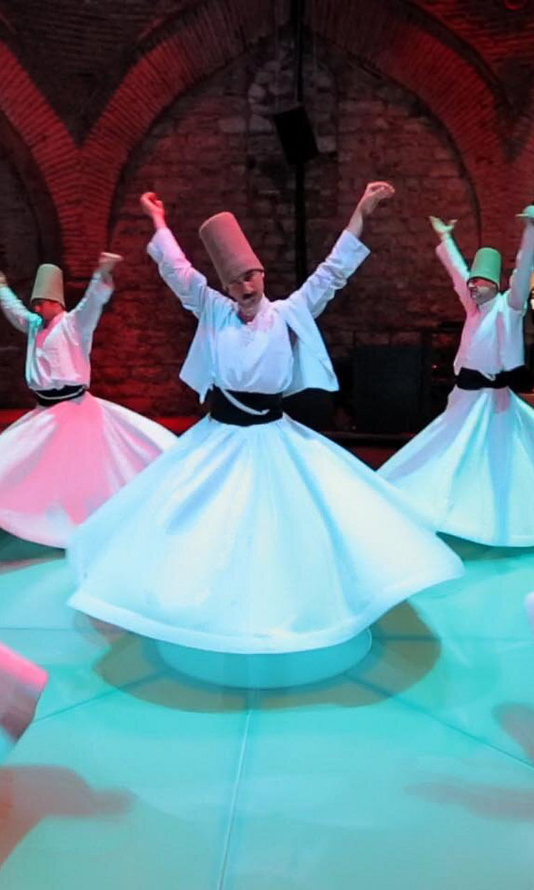 Whirling Dervishes Performing in Traditional Setting