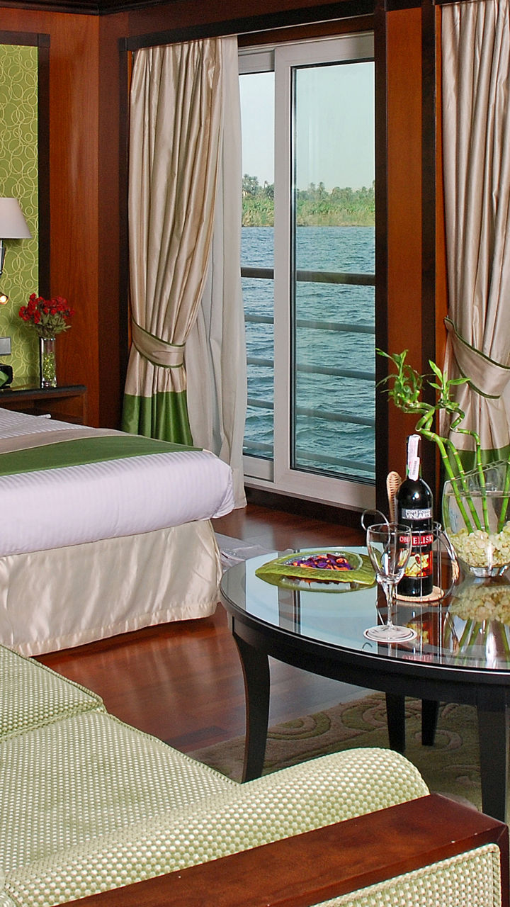 Luxury riverside suite with scenic views