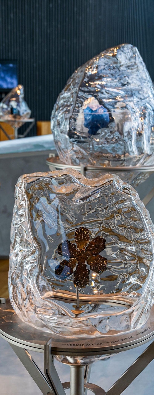 Modern Glass Sculptures in Gallery Setting