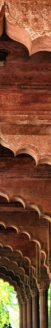 Historic sandstone arches in outdoor setting