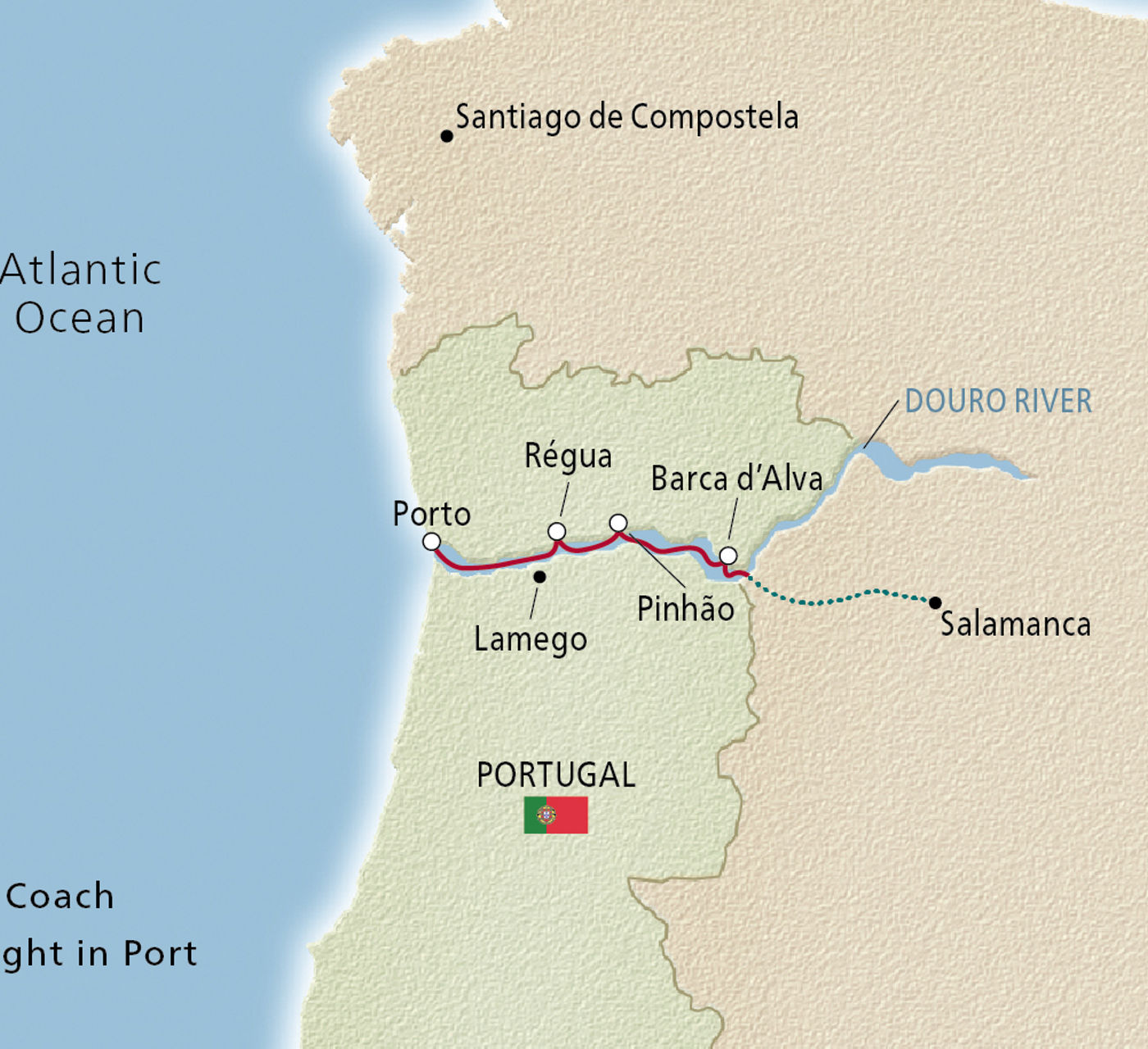 Map of Douro's Valleys & Vineyards itinerary