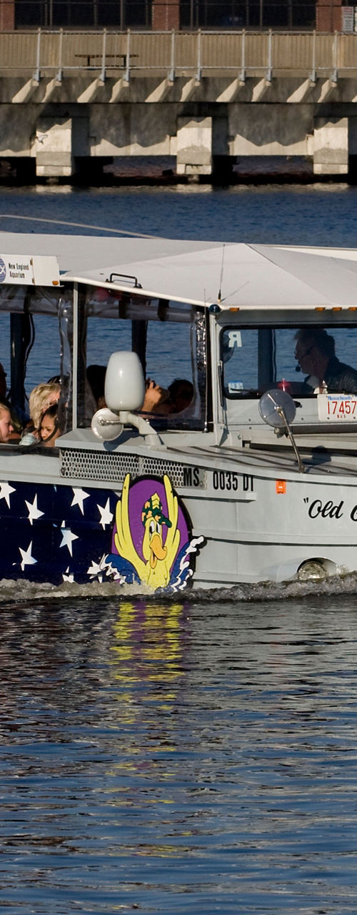 Tour boat with American flag design