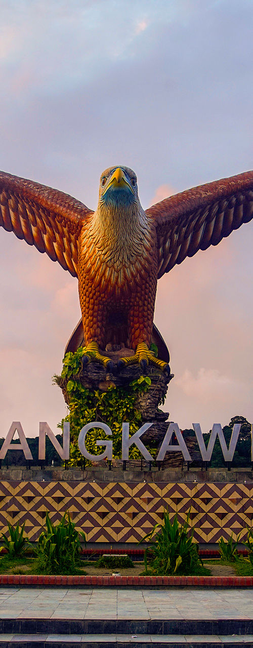 Eagle Square monument in Langkawi at sunset
