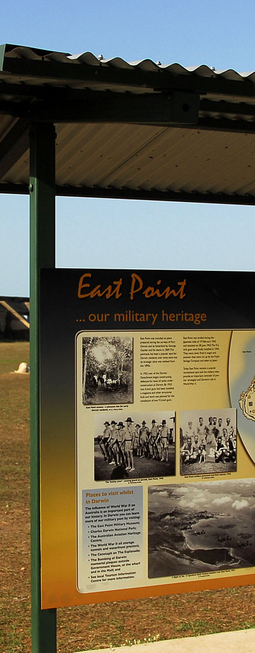 Historical site with informational signage