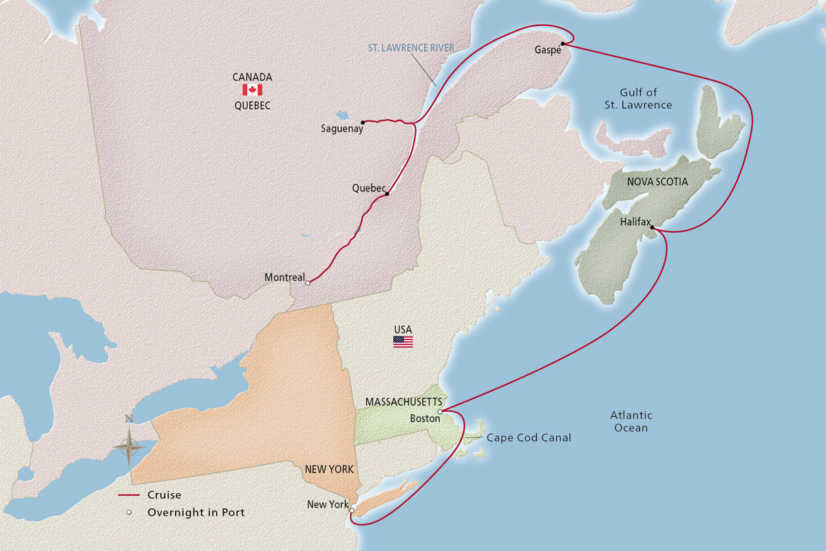 Eastern Seaboard Explorer – route map