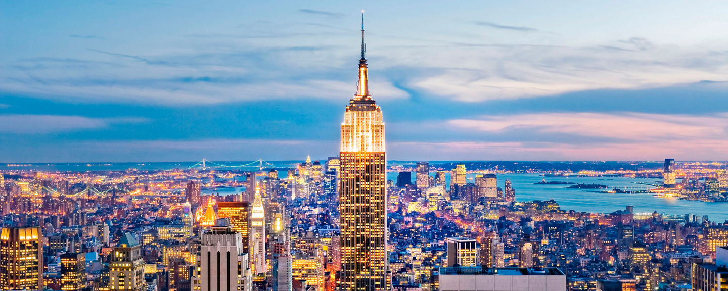 Empire State Building at sunset in NYC