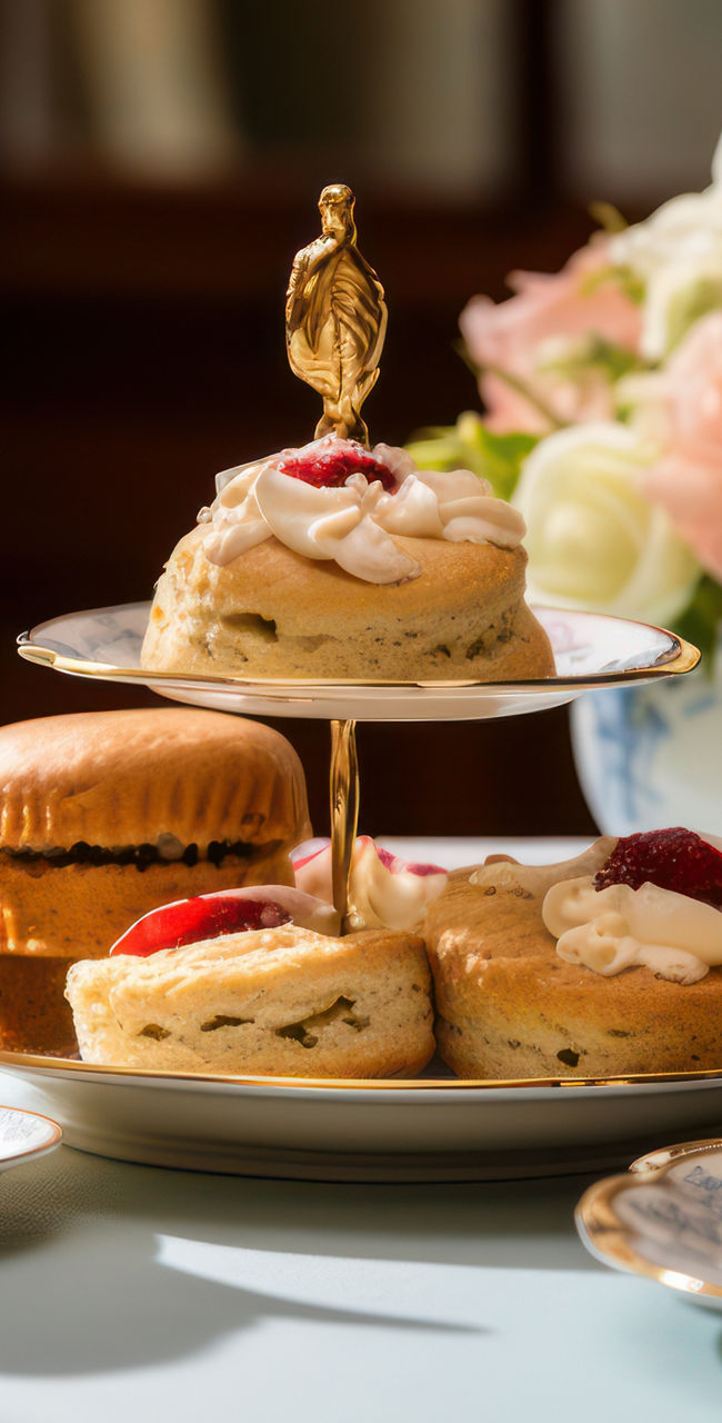 Elegant afternoon tea with floral decor