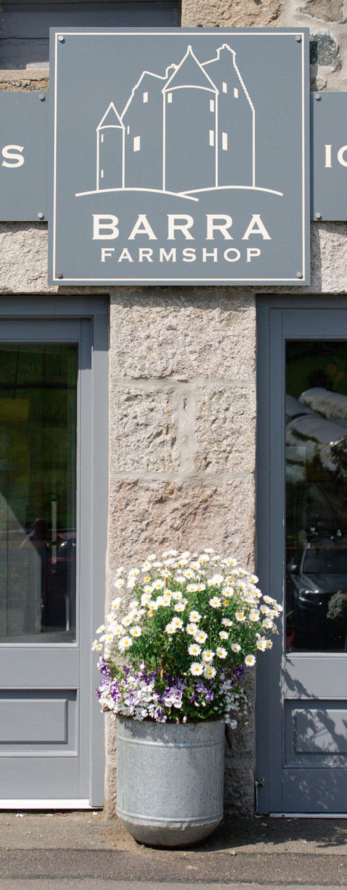 Barra Farmshop exterior with signage