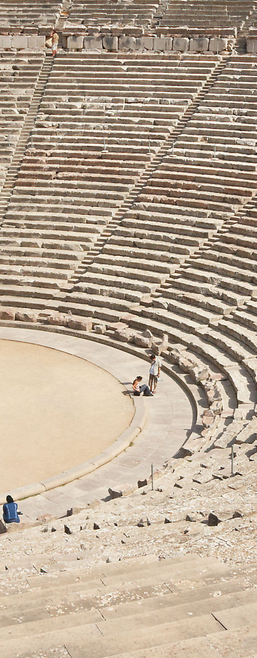 Ancient amphitheater with stone seating