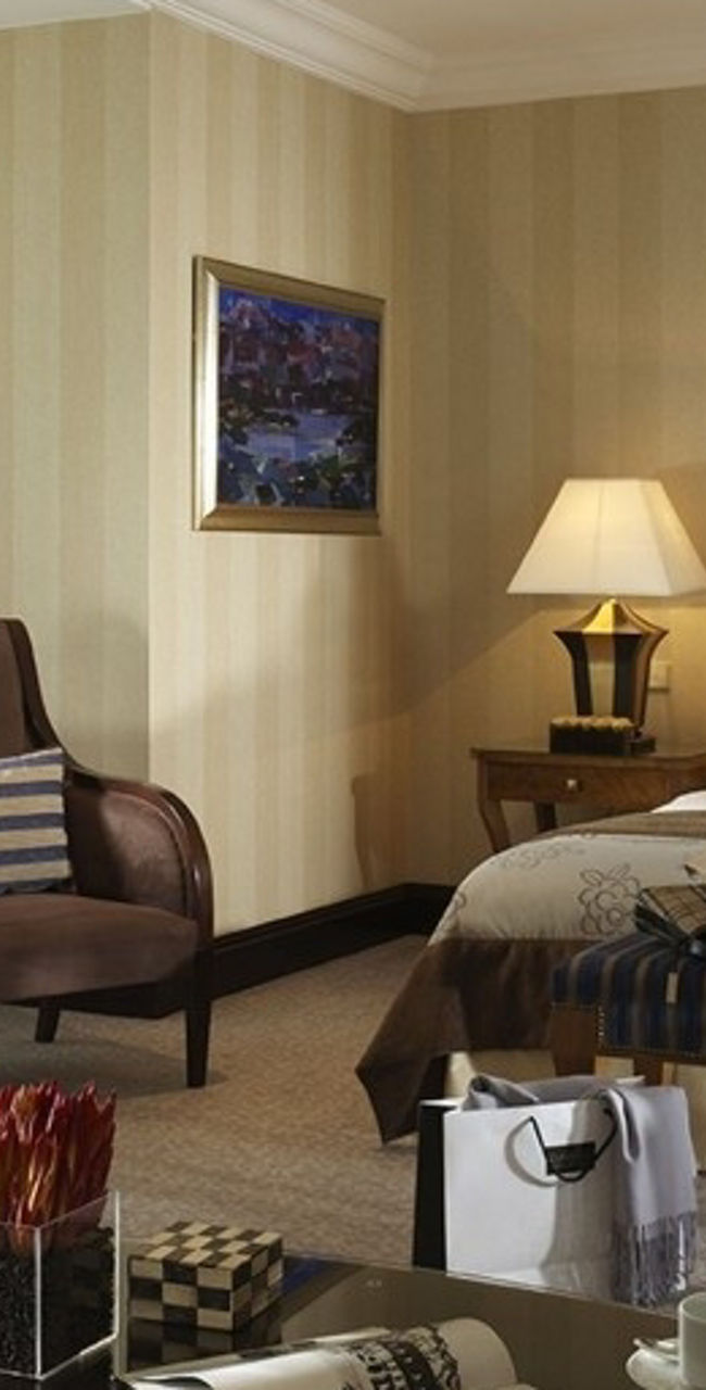 Elegant hotel room with modern furnishings