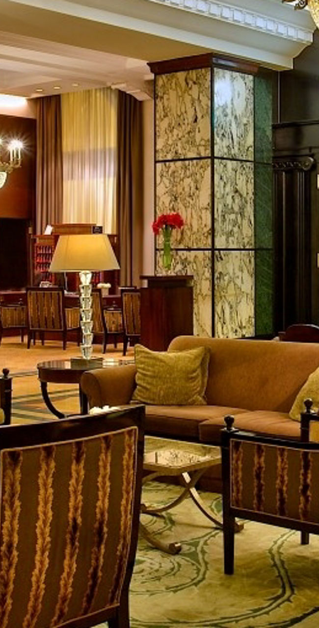 Elegant hotel lobby with classic decor