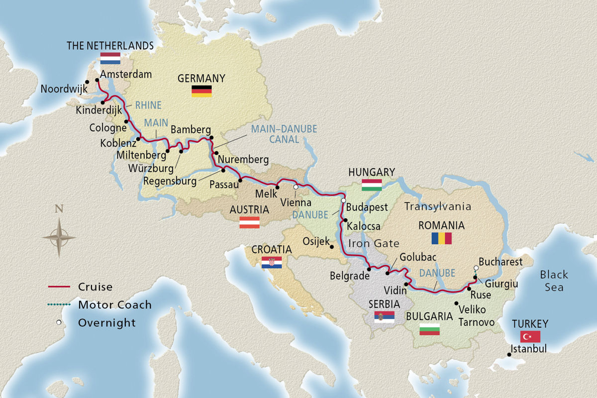 European Sojourn – route map