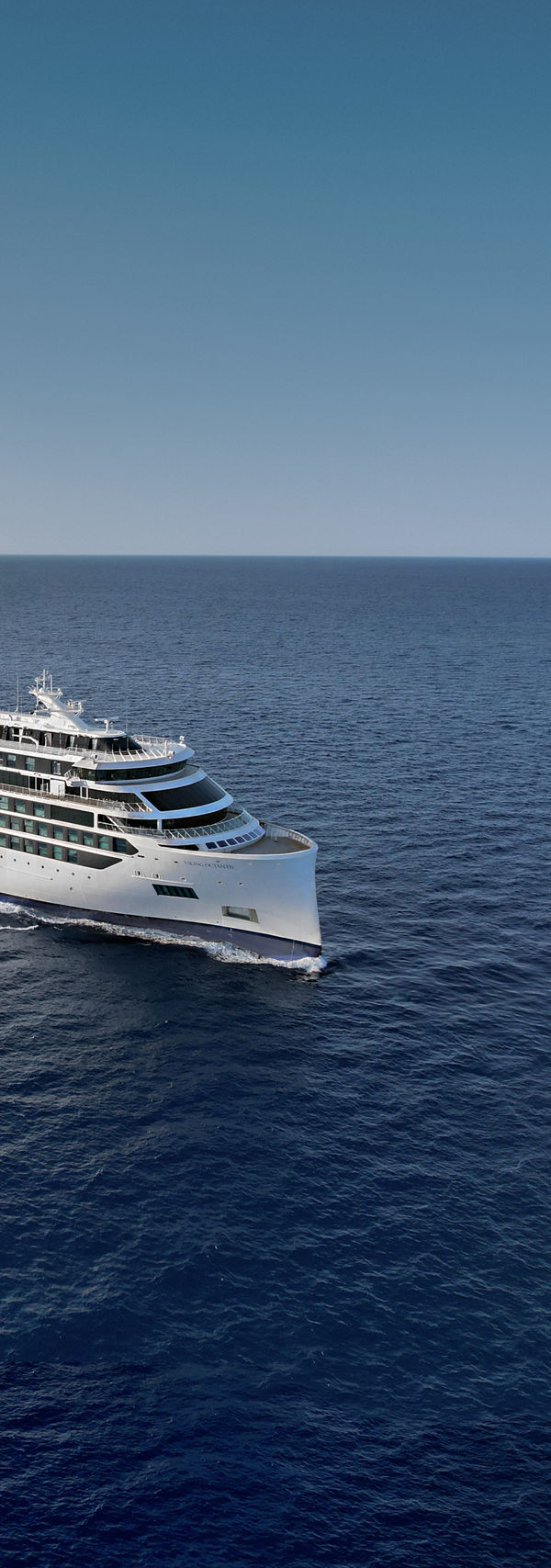 Luxury cruise ship sailing in open ocean