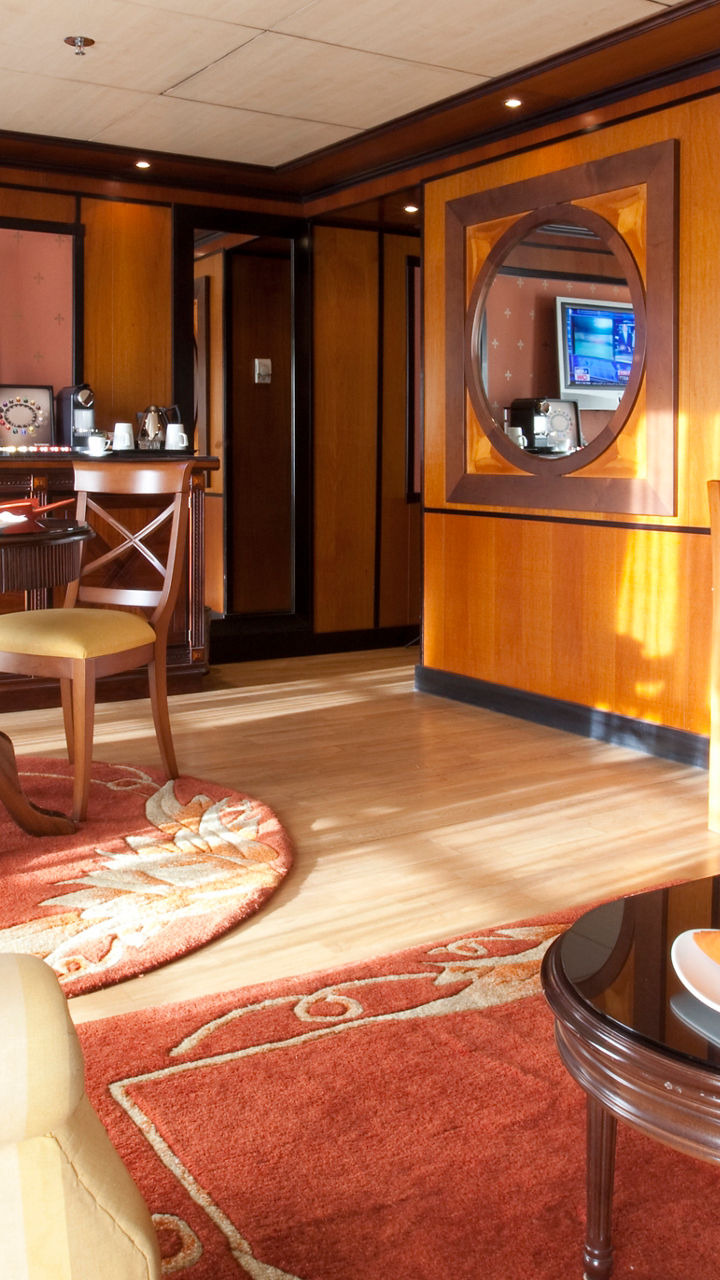 Luxury hotel suite with elegant decor