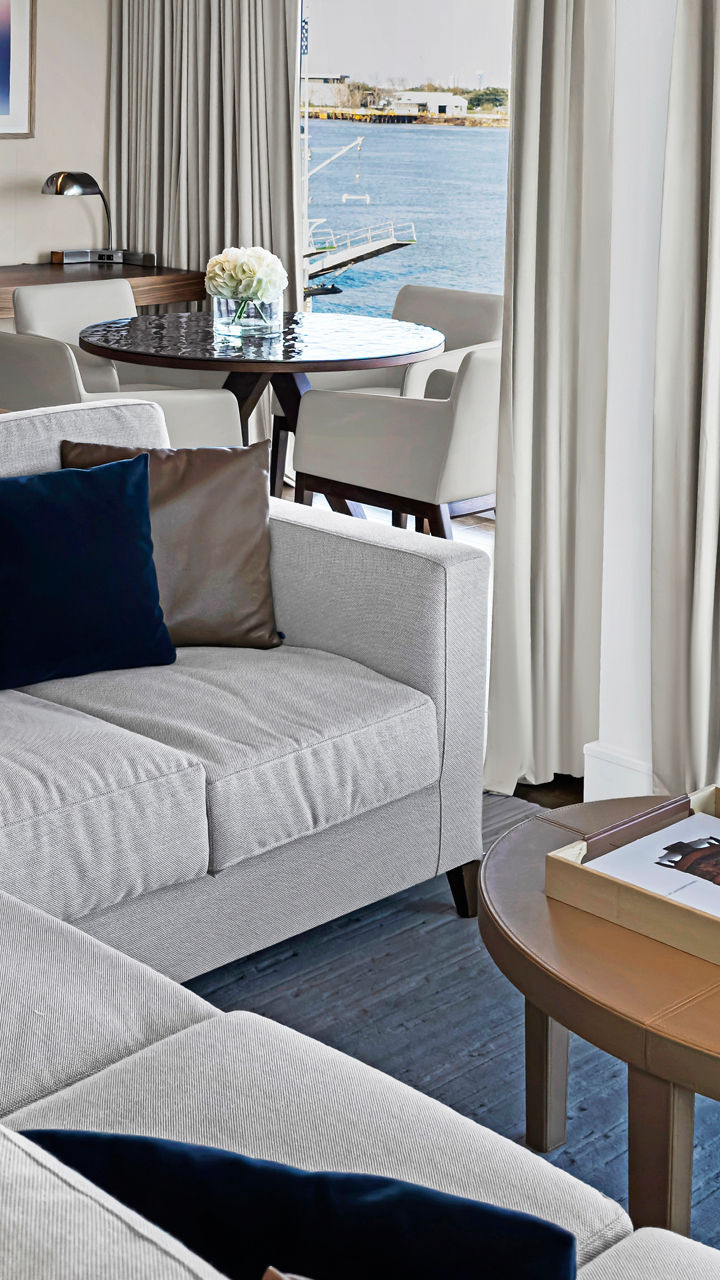 Luxury cruise suite with ocean view