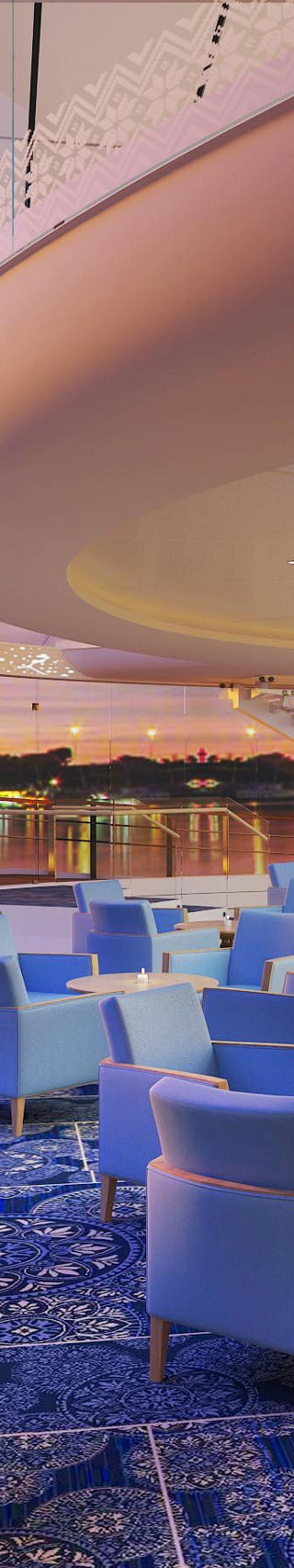 Modern rooftop lounge with city skyline view