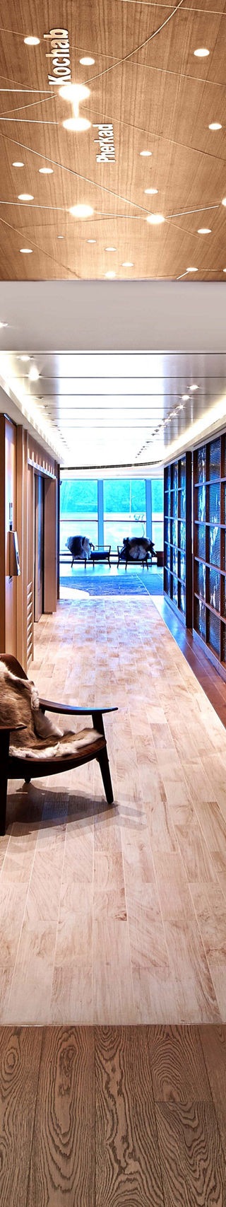 Modern hallway with starry ceiling design
