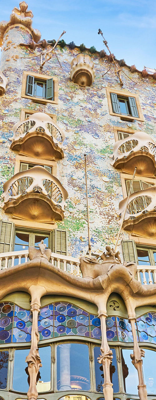 Casa Batlló facade in Barcelona, Spain