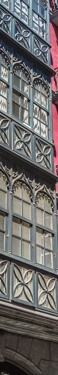 Colorful historic buildings in urban street