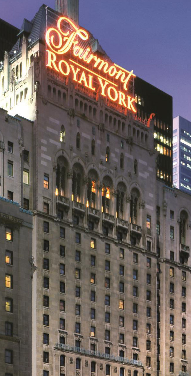 Fairmont Royal York hotel at sunset