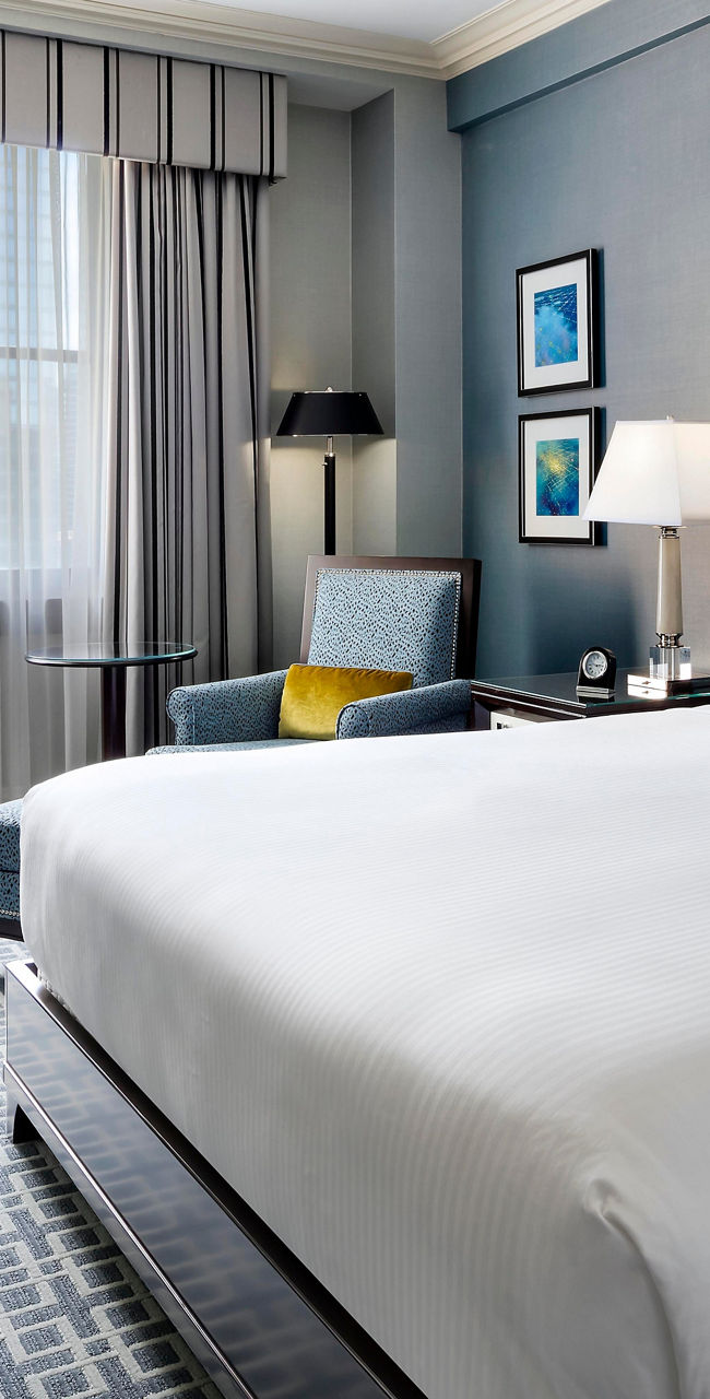 Modern hotel room with elegant decor
