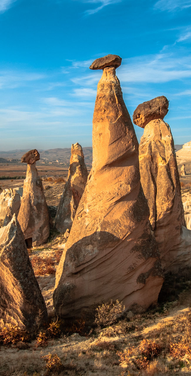 Unique rock formations in scenic Cappadocia