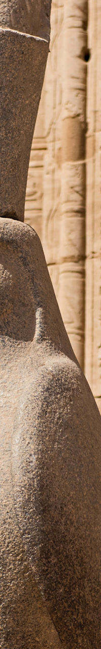 Ancient Egyptian falcon statue at temple