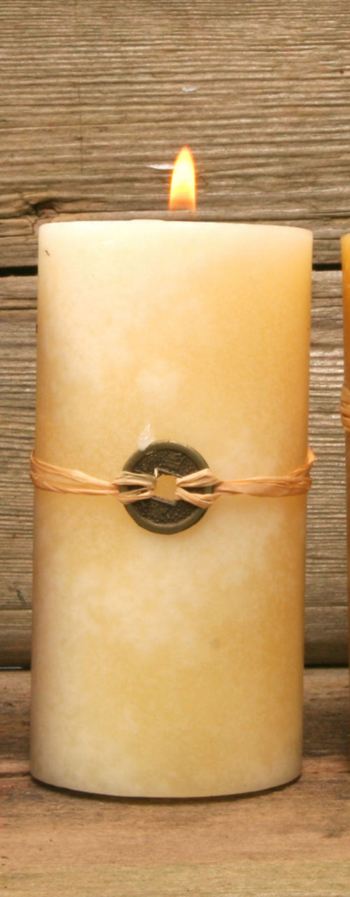 Rustic candles in assorted colors