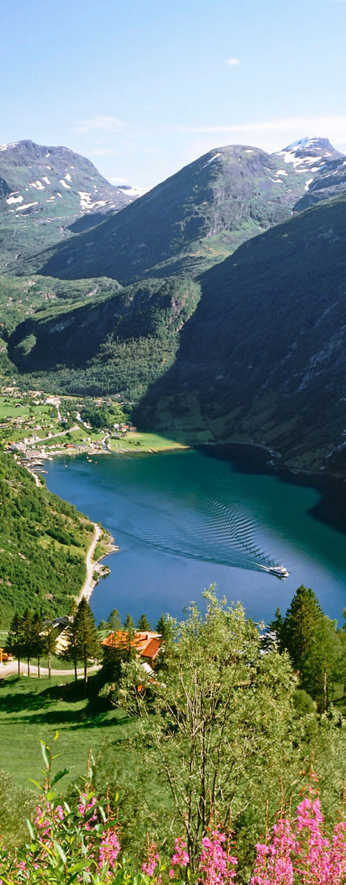 Scenic Mountain Valley with Lake View