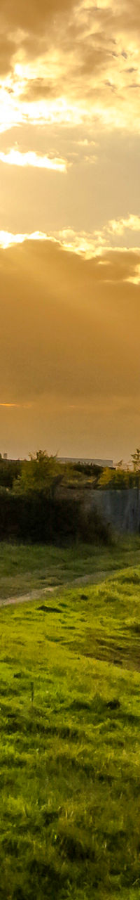 Scenic sunset over rural landscape with windmill