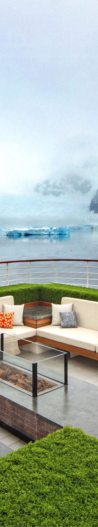 Luxury outdoor lounge with Arctic view