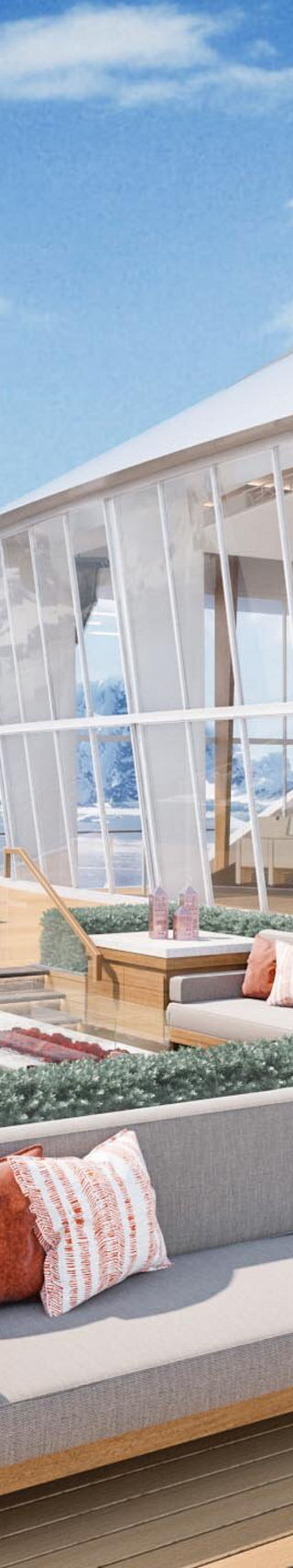 Luxury outdoor lounge on cruise deck