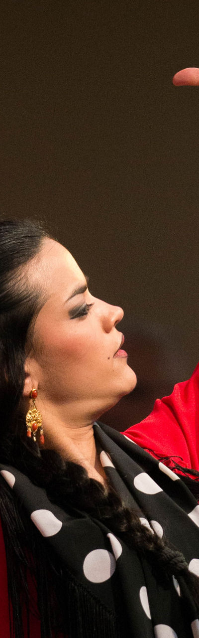 Flamenco dancer in vibrant red dress