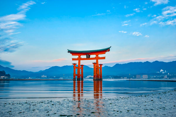 Iconic Torii Gate at Sunset in Japan