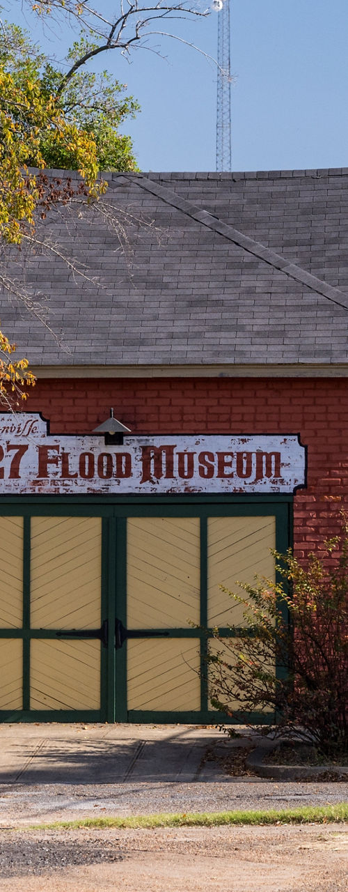 1927 Flood Museum on Quiet Small Town Street