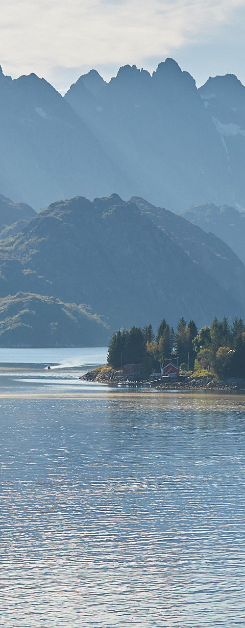 Scenic fjord surrounded by rugged mountains