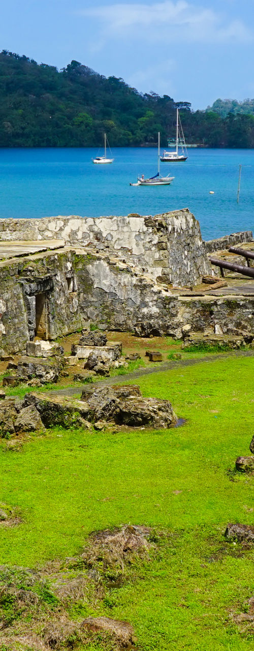 Historic fort overlooking tropical bay