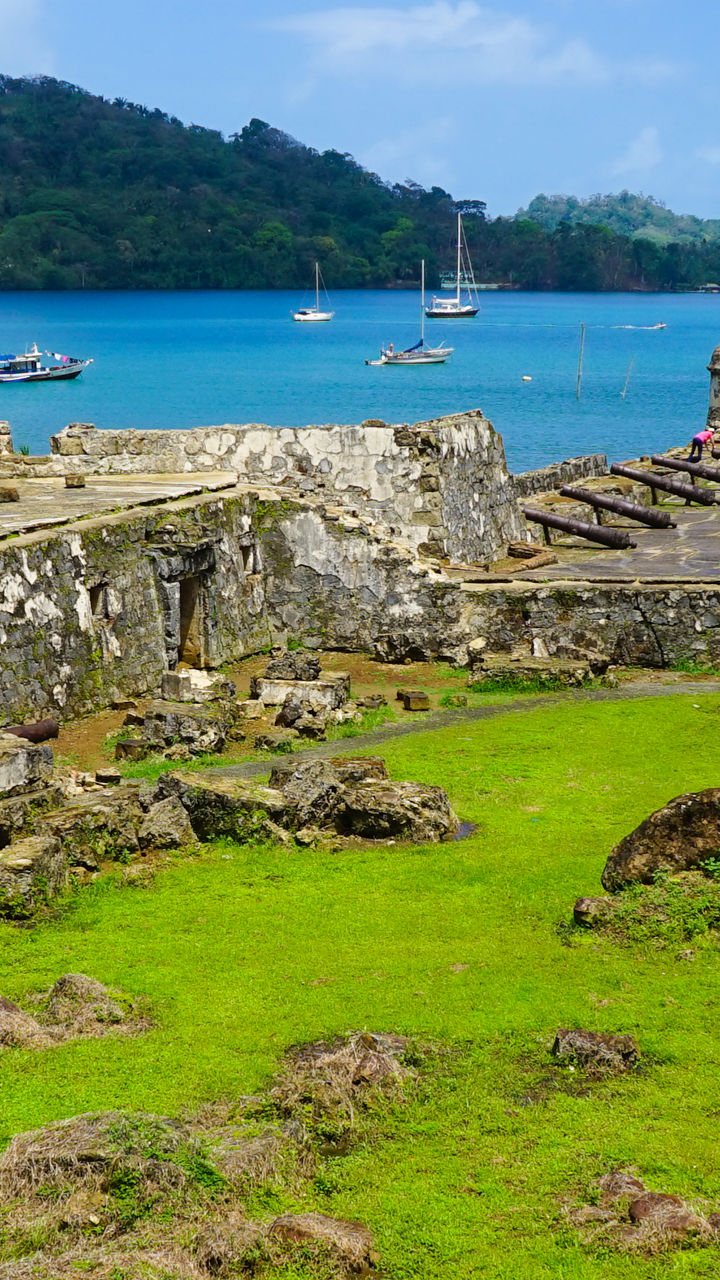 Historic fort overlooking tropical bay