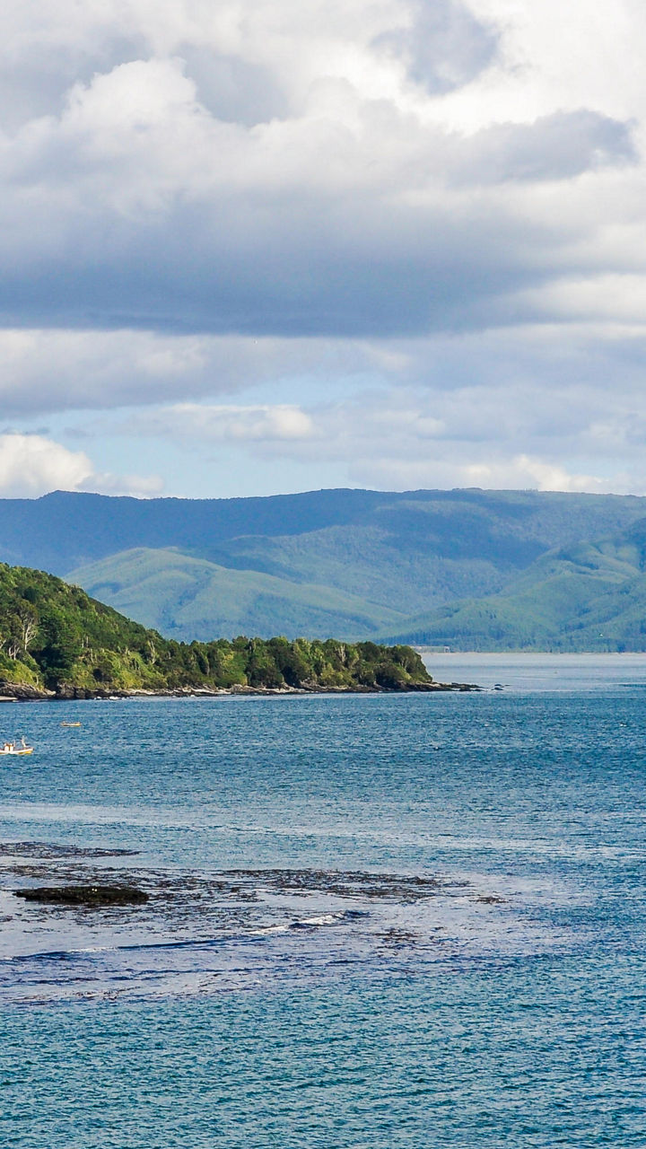 Scenic coastal landscape with calm waters